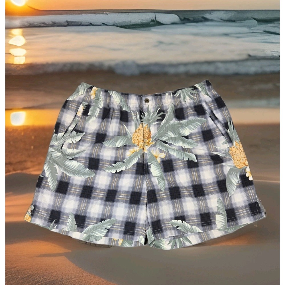 Tommy Bahama‎ Swim Trunks Mens L Tropical Print Zippered Fly Pockets